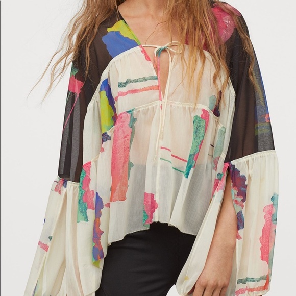 H&M Wide-Cut Chiffon Blouse - Picture 4 of 8